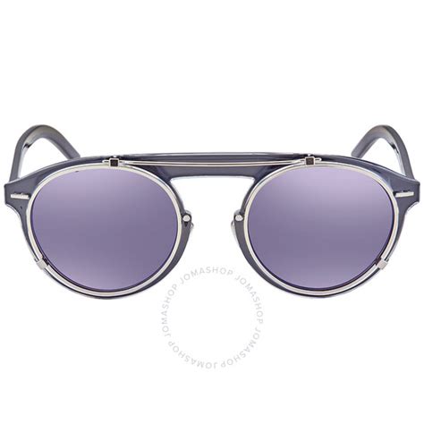 Dior Genese Blue Sky Mirror Round Men's Sunglasses